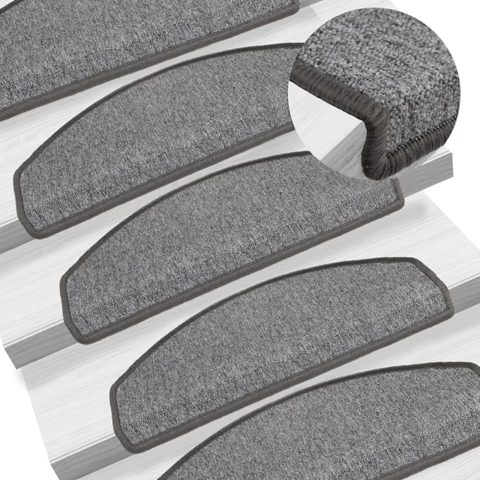 vidaXL - Trapmatten - 15 - st - 65 - x - 24 - x - 4 - cm - Non-Slip - Donkergrijs