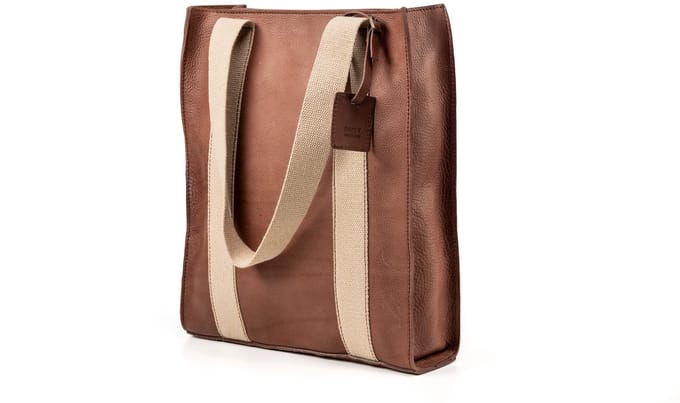 Leather Tote Tobacco Manhattan Collection