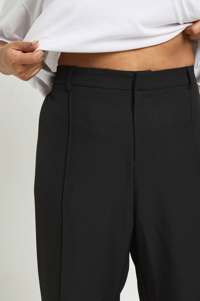 Dames Plus Boohoo Basics Getailleerde Wijdvallende Broek | Zwart | Maat: 50