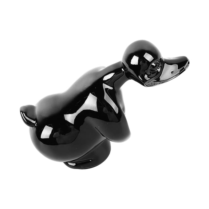 Eend Ornament Galvaniseren Hars Eend Sculptuur Stijlvol Decoratief Eend Figuur voor Auto Bureau zwart