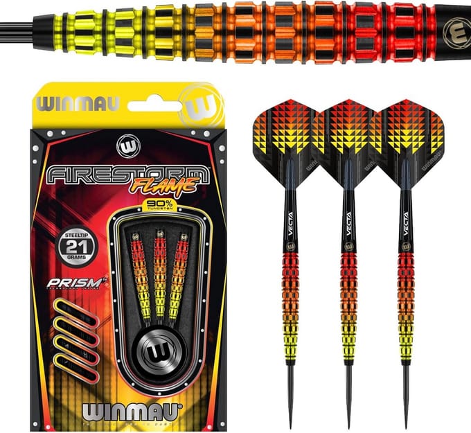 Dartpijlen Torpedo 90% - Rood/Zwart/Oranje/Geel