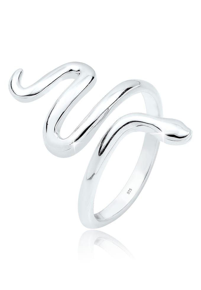 Elli - Ring - Dames Slang Gebogen Statement in 925 Sterling Zilver - Dames