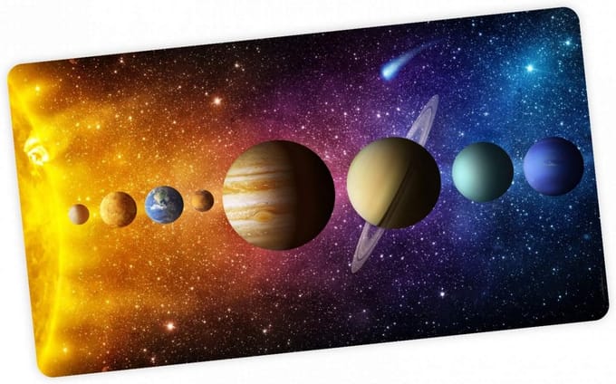 XXL Bureauonderlegger Vinyl Zonnestelsel Knutselmat Afwasbaar en Scheurvast