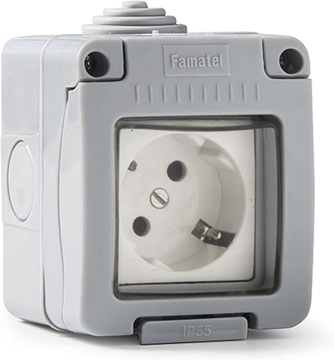 Inbouwstopcontact IP55 met kinderbeveiliging en waterdicht ontwerp
