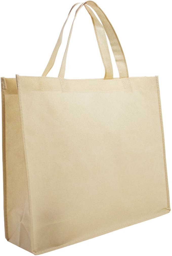10x Shopper Beige non woven 42x12x35cm