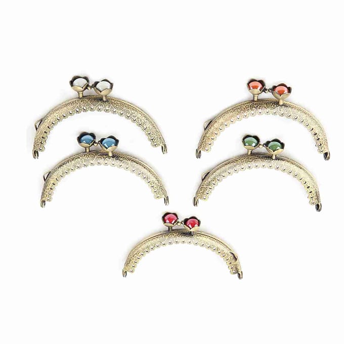 1 stuks Halfrond Legering Clutch Frame DIY Embossed Naaien Metaal Tas Portemonnee Portemonnee Frame beige