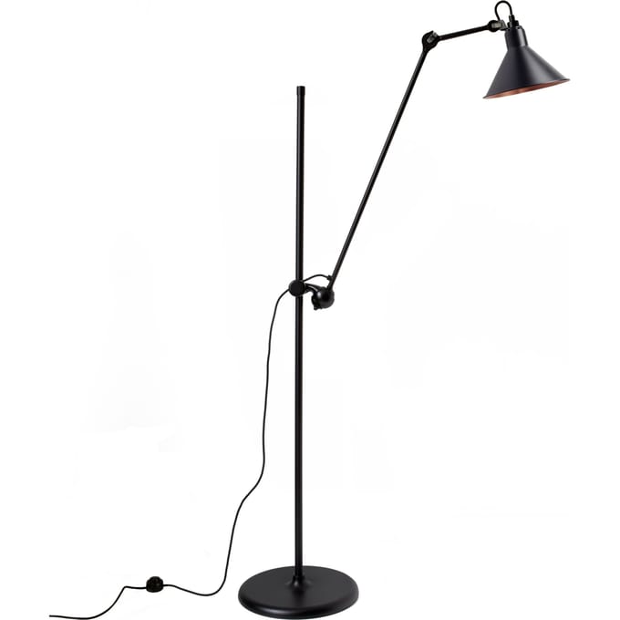 DCWéditions - LAMPE GRAS N°215 zwart vloerlamp - zwart/koper - conisch