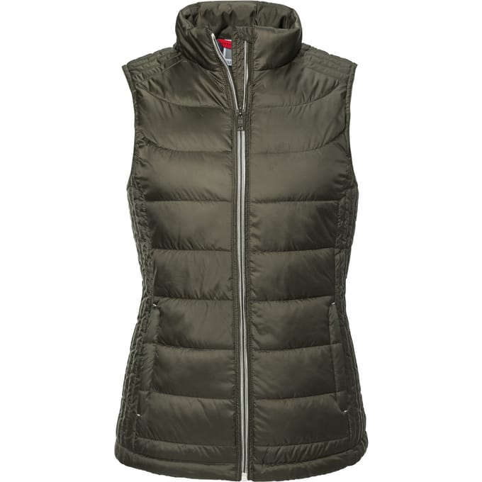 Russell Dames/Dames Nano Gewatteerde Bodywarmer (Donkere Olijf)