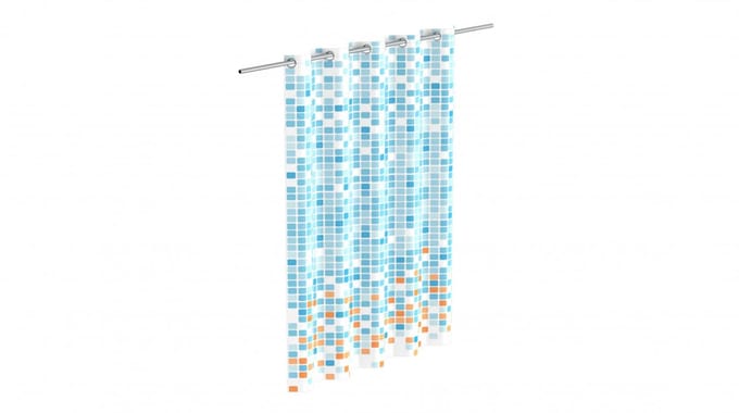EISL Douchegordijn Blauw/Oranje–Waterafstotend & Anti-Schimmel 1800x2000