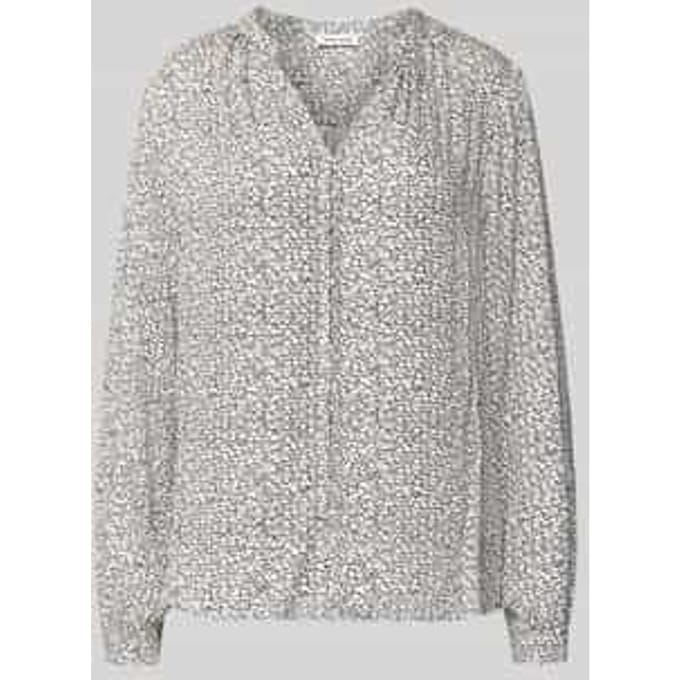 Regular fit overhemdbouse van viscose met V-hals