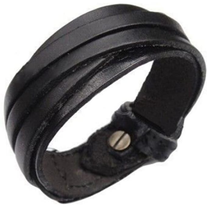 Heren Dames Vintage Punk Multi-layer Gevlochten Kunstleren Armband Sieraden zwart