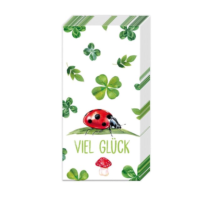 Papieren zakdoeken "Viel Glück"