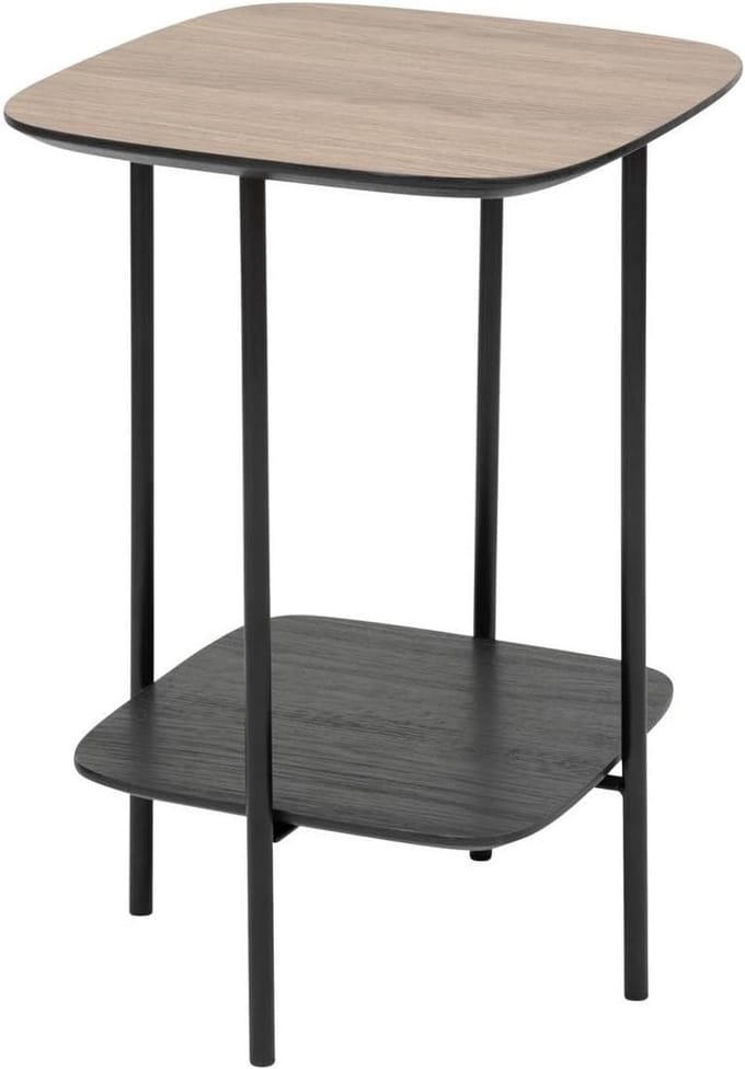 Moderne zwarte bijzettafel met één plank, 60x40x40 cm