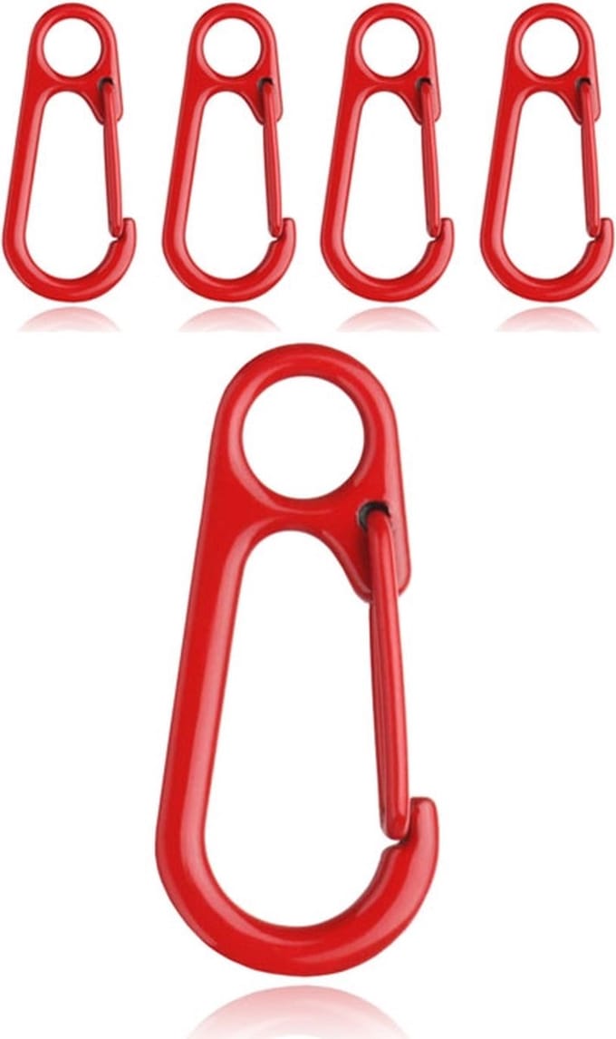 Set van 5 Gekleurde Karabijnhaken - Rood
