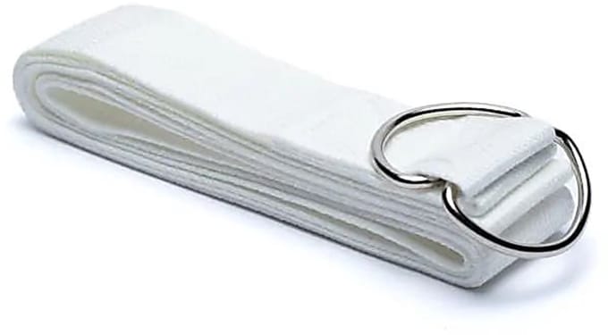Yoga riem D-ring wit katoen – 183 cm x 4 cm