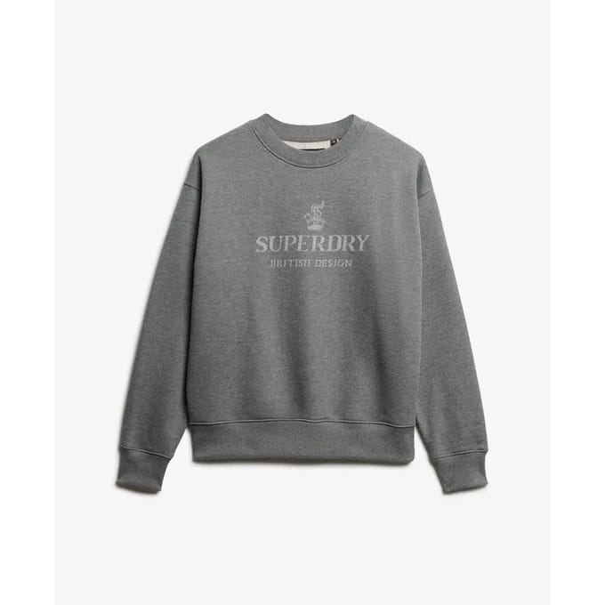 Superdry - British Design sweatshirt met ronde hals en relaxte pasvorm - Dames - Truien