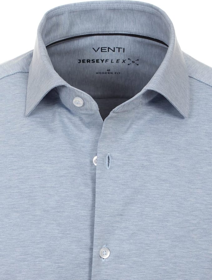 Blauw Venti Jerseyflex Overhemd Modern Fit 123963800-100 - L