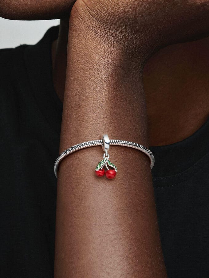 Pandora- Asymmetrical Cherry Fruit Dangle Charm - 791583C01