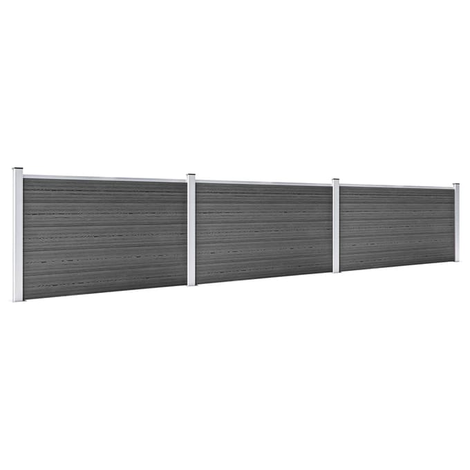 vidaXL - Schuttingpanelenset - 526x105 - cm - HKC - zwart