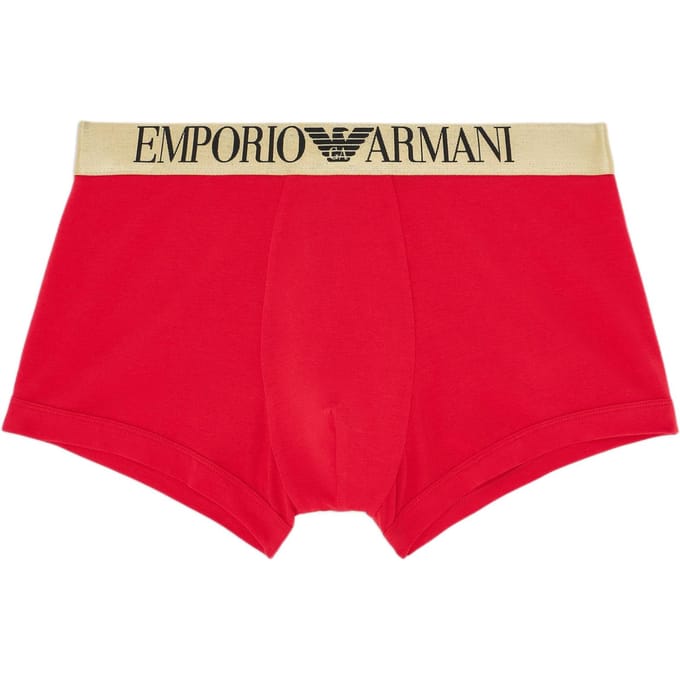 Emporio Armani Elastische Logo Jacquard Tailleband Boxer Brief Heren ondergoed Rood 111389-4F595-10374 M beige