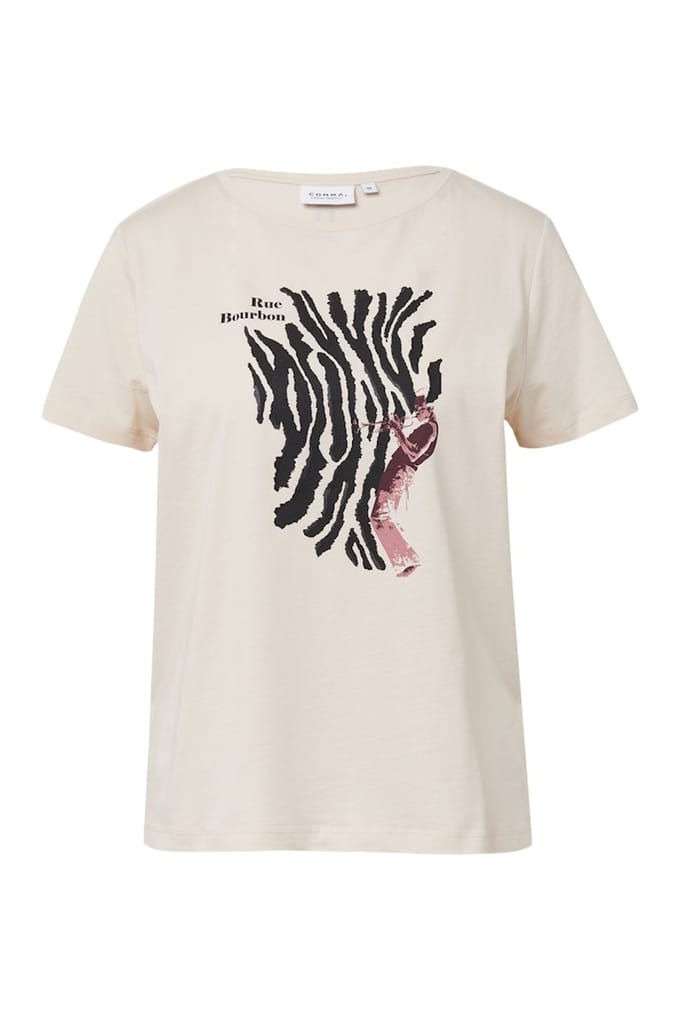 Comma T-shirts Beige Größe: 40 | Ausgestellte Hosen Outlet | Damen | Braun