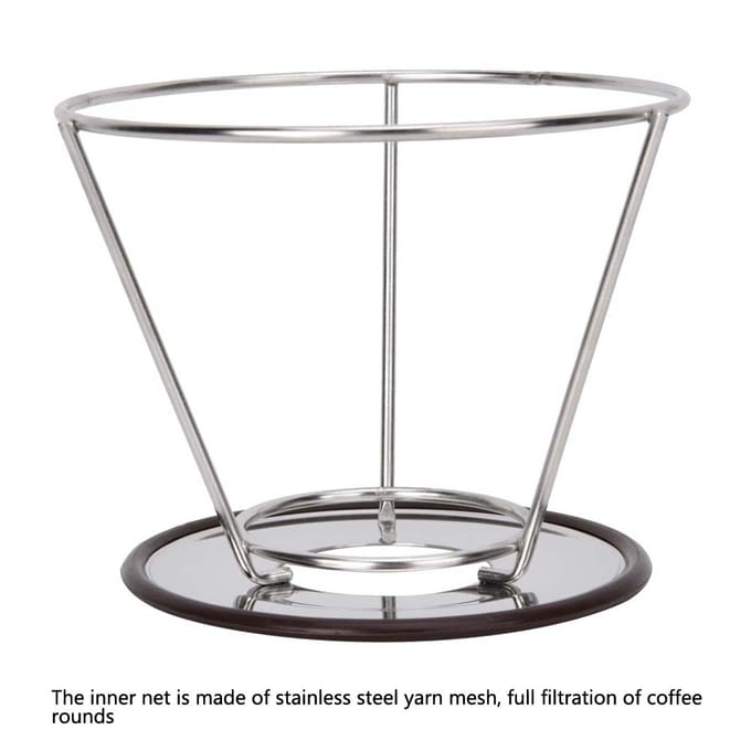 Filtre à café réutilisable en acier inoxydable avec cône en maille (125mm) gray