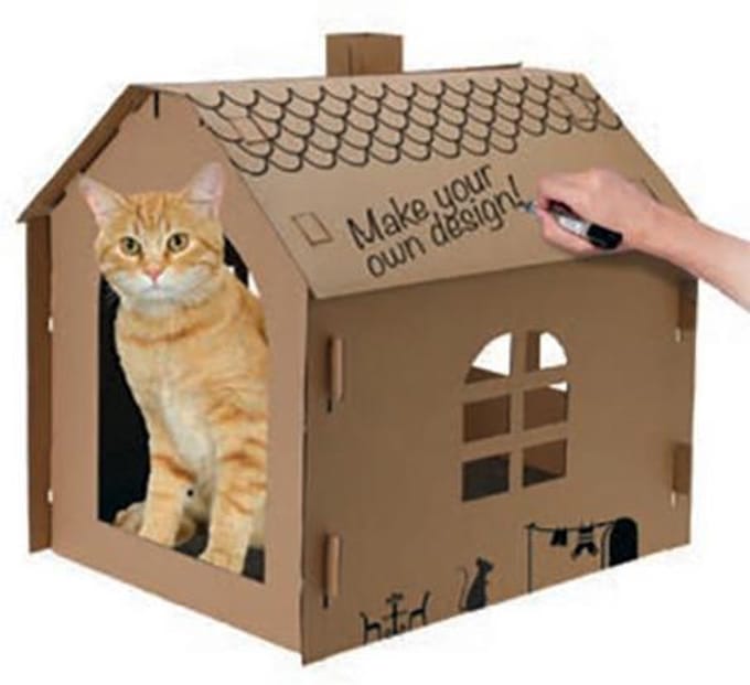 Kattenhuis Kartons DIY - 48 x 44 x 36 cm