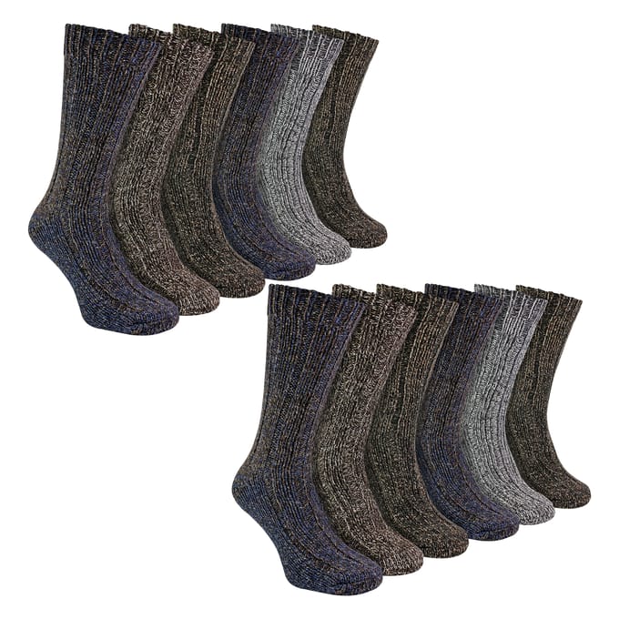 Heren 12-Pack Geribbelde Alpacasokken voor in de Boots