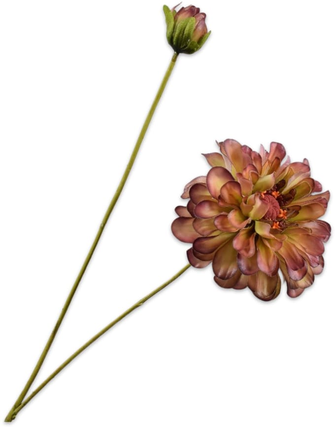 Silk-ka - Kunstbloem - zinnia - rood - H62 cm