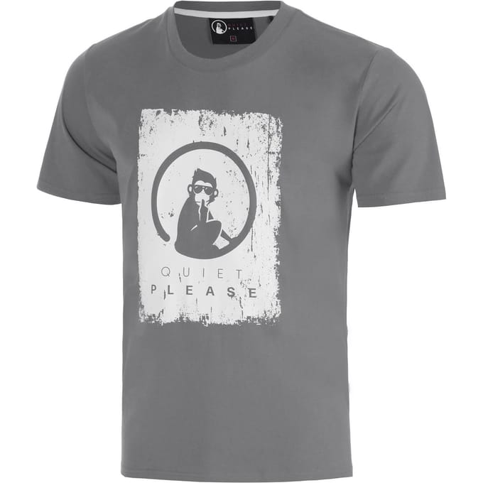Quiet Please Crush Scraped T-shirt Heren-donkergrijs, lichtgrijs