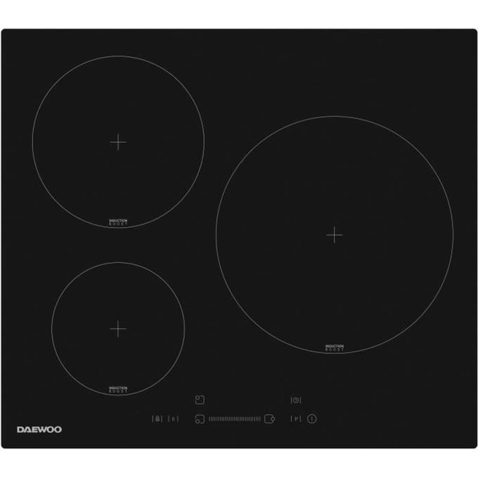 Inductie kookplaat - DAEWOO - 3 kookzones - 60 cm - Zwart
