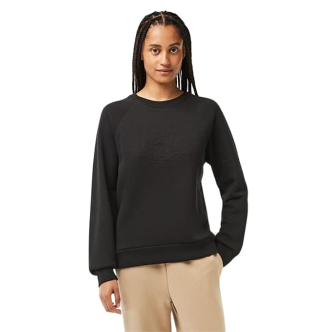 Lacoste Dames/Dames Geborduurd Logo Relaxed Fit Sweatshirt (Zwart)