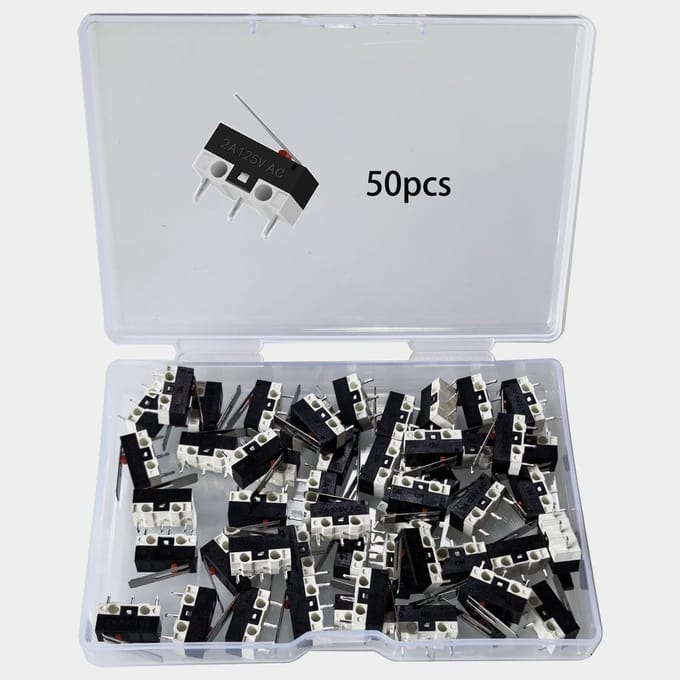 Dailygoods - 50 Stuks Mini-Microschakelaars voor Elektronische Toepassingen
