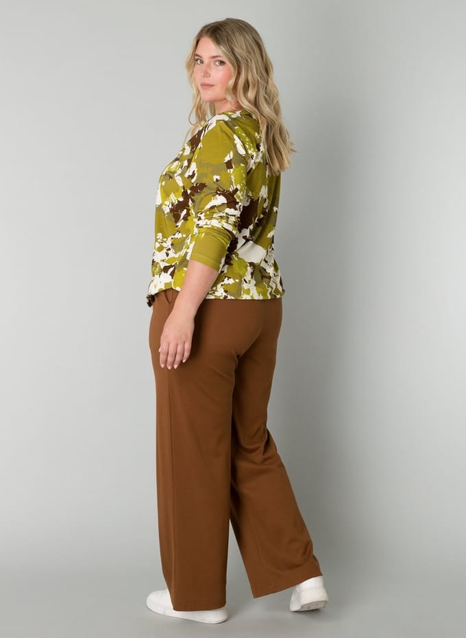 YEST CURVE Rolina Tops - Avocado Green/Multi - maat 3(52)