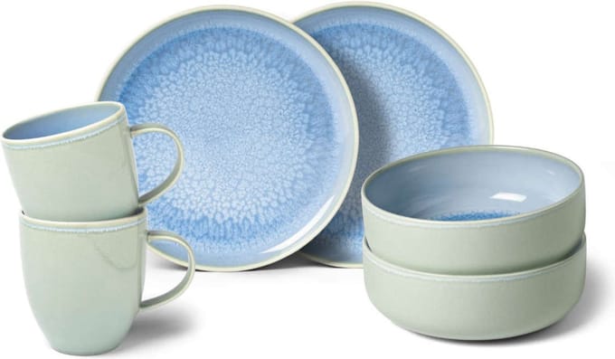 Villeroy & Boch - Serviesset Crafted - Blueberry Turquoise - 6-delig - 2 Personen