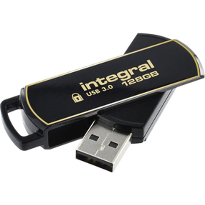 USB stick 3.0 Integral Secure 360 USB-A 128GB zwart