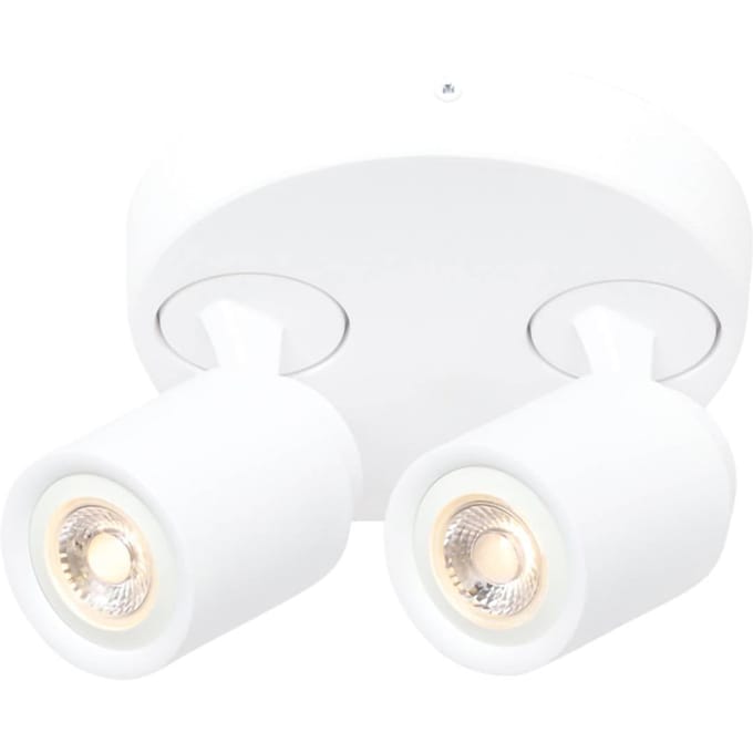 Freelight Razza plafondspot, wit, Ø 26,5 cm, 2-lamps, metaal
