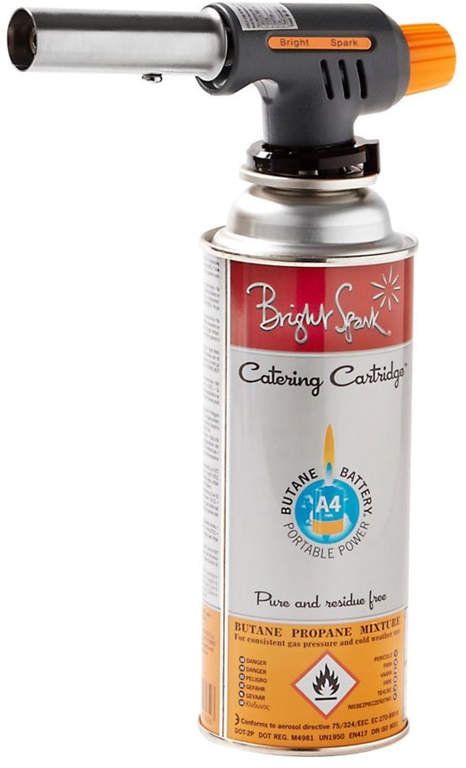 Bright Spark koksbrander / Crème-Brûlée brander met Gasbus