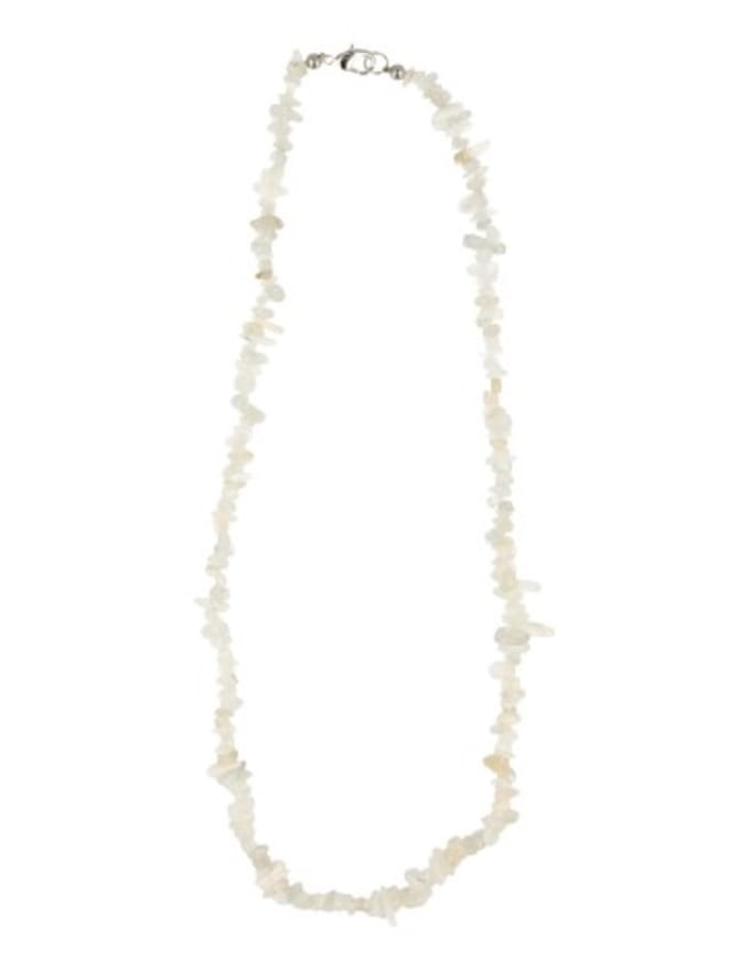 Splitketting Maansteen wit smal