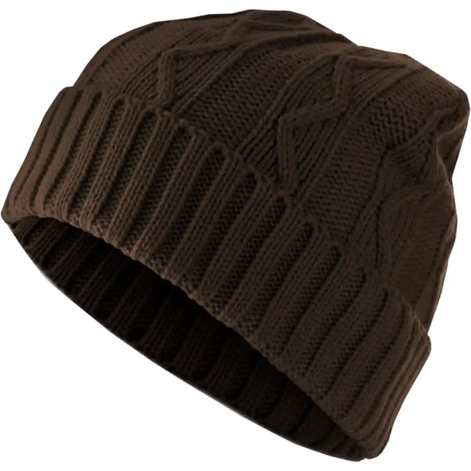 MSTRDS - Beanie Cable Flap chocolate one size Beanie Muts - Bruin
