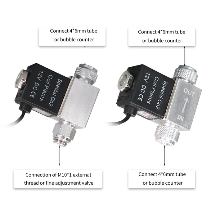 DC 12V Gebruik een elektrisch circuit voor CO2-regulatie-valvola single head-US plug gray