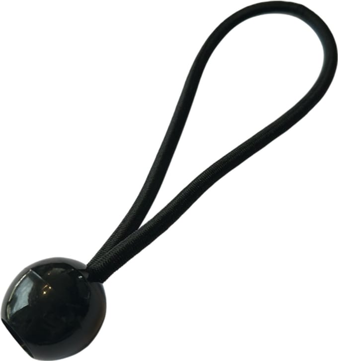 spanelastiek met bal - 25 st - 18cm - zwart - tent - boot - schaduwdoek