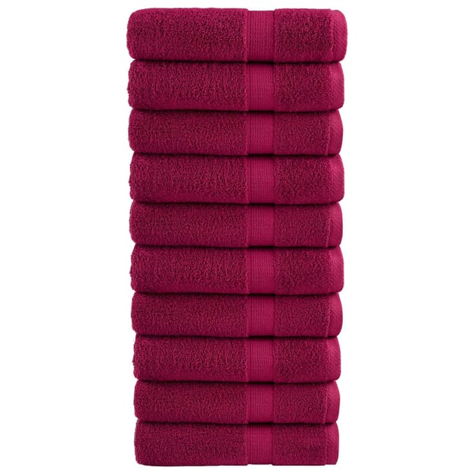 vidaXL - Badhanddoeken - SOLUND - 10 - st - 600 - g/m² - 100x150 - cm - bordeaux