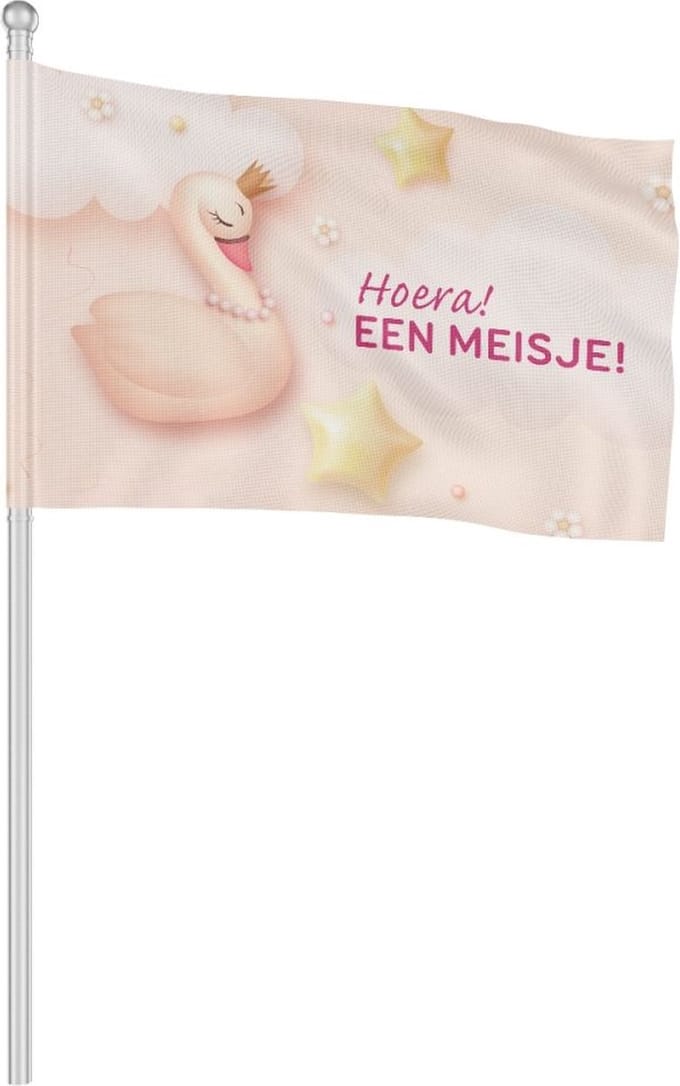 Hoera Een Meisje vlag -1 100x150cm