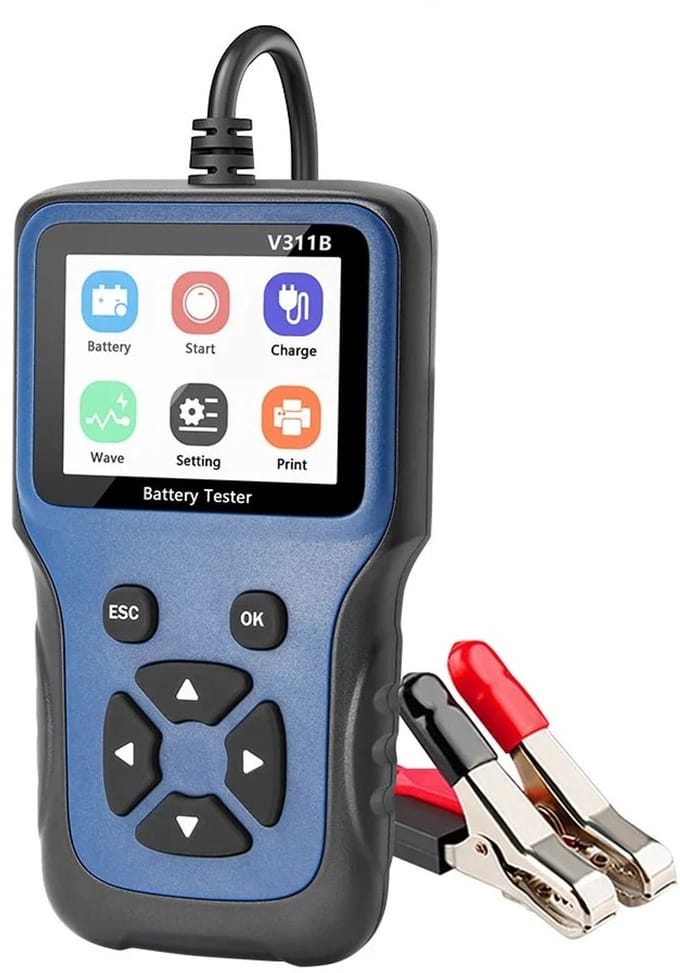 WiseGoods 12V Digitale Auto Accutester - Kleurendisplay - 100-2000 CCA Batterij Analyzer - Accu Gezondheid & Lading Controle