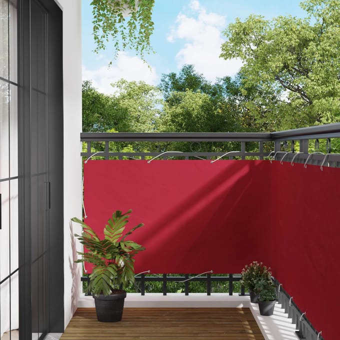vidaXL - Balkonscherm - Rood - 100 - x - 500 - cm - Oxford - Stof