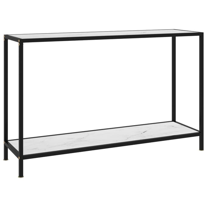 vidaXL - Wandtafel - 120x35x75 - cm - gehard - glas - wit