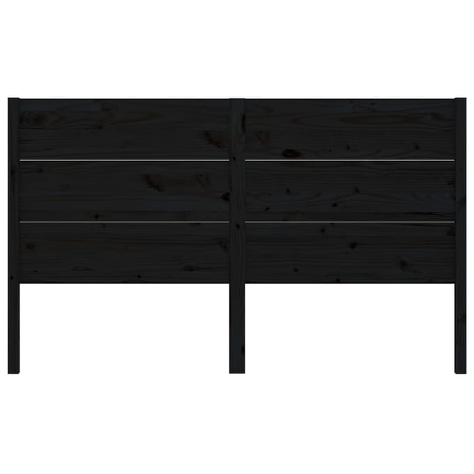 vidaXL - Hoofdbord - 126x4x100 - cm - massief - grenenhout - zwart