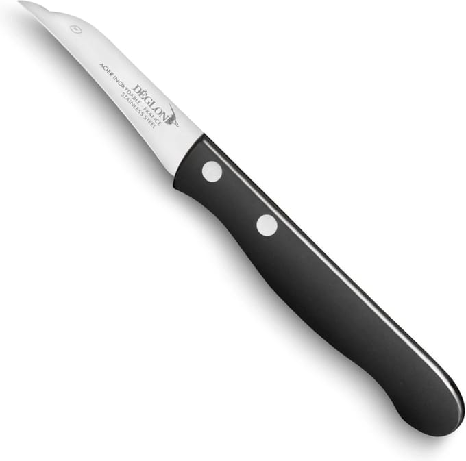 Déglon Tourneermes – Gebogen Lemmet – Geperst Hout – 7 cm – Zwart