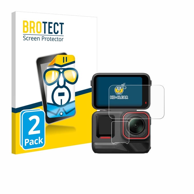 BROTECT - Screenprotector voor Insta360 Ace Pro 2 - Folie Beschermfolie transparant 2 Stuks